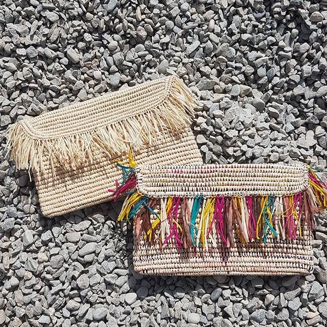 Raffia Fringe Clutch